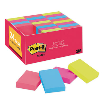 Post-it® Notes Original Pads In Poptimistic Colors, Value Pack, 1.38 X 1.88, Plain, 100 Notes-pad, 24 Pads-pack freeshipping - TVN Wholesale